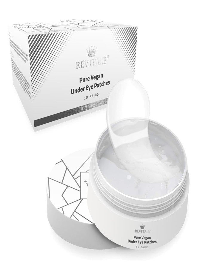 REVITALE Pure Vegan Under Eye Patches, Helps Reduce Puffy Eyes & Dark Circles, Revitalise Dull Eye Masks - Nourishes, Renews, Soothes (Jar - 30 Pair) - Image 1